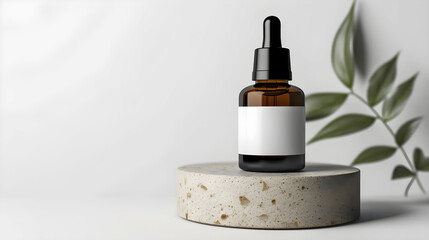 3D Rendered Cosmetic Mockup with Customizable White Label, Beauty Product Presentation and Branding Template