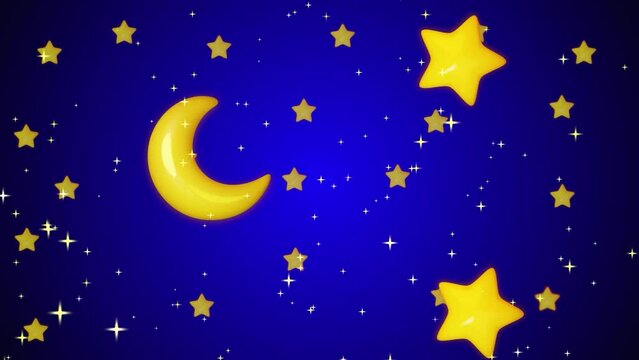 moon star moving lullaby, lullaby for babies, looping video