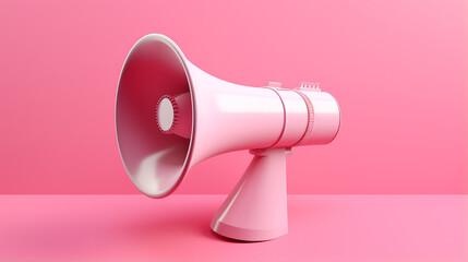 megaphone on pink background 3d render illustration