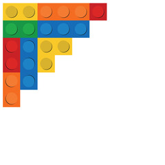 Lego Border Corner Blocks - obrazy, fototapety, plakaty