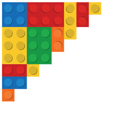 Lego Border Corner Blocks - obrazy, fototapety, plakaty