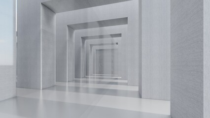 Architecture background geometric design interior 3d render
