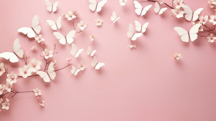 pastel paper pink background illustration soft feminine, delicate floral, design seamless pastel paper pink background