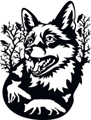 Fox - Wildlife scene, Wildlife Stencil - Wildlife clipart isolated on white.