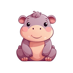 Fototapeta premium Hippopotamus Animal Cute Illustration