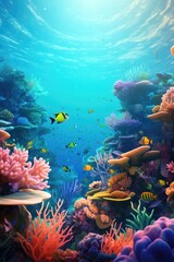 Naklejka na ściany i meble Fish sea background in the ocean