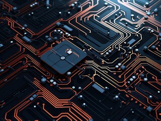 Close-up of a Computer Circuit Board for Electronic Circuits and Programming