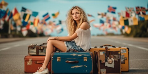Obraz premium person with suitcase