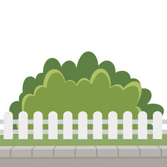 Obraz premium white fence and grass