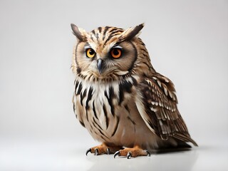 owl isolated on white background, generative ai