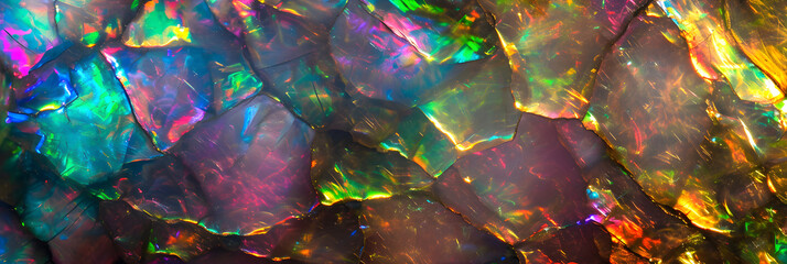 iridescent colourful opal stone texture background - obrazy, fototapety, plakaty