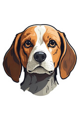 Beagle dog, portrait of cute purebred Beagle dog, Generative AI