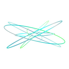 An abstract cut out transparent iridescent oval gradient shape futuristic pattern design element.