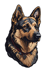 German shepherd dog, portrait of cute purebred German shepherd dog, Generative AI