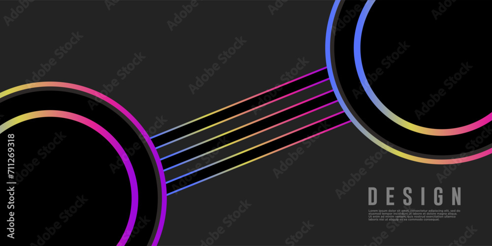 Wall mural modern gradient bright color. geometric background. abstract website landing page with circles illus