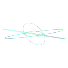 An abstract cut out transparent iridescent oval gradient shape futuristic pattern design element.