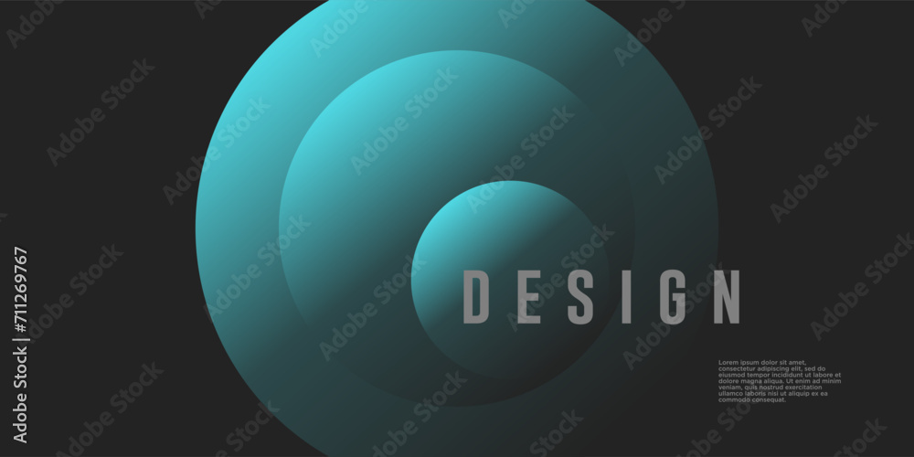 Wall mural modern gradient bright color. geometric background. abstract website landing page with circles illus