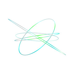 An abstract cut out transparent iridescent oval gradient shape futuristic pattern design element.