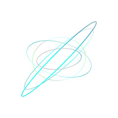 An abstract cut out transparent iridescent oval gradient shape futuristic pattern design element.