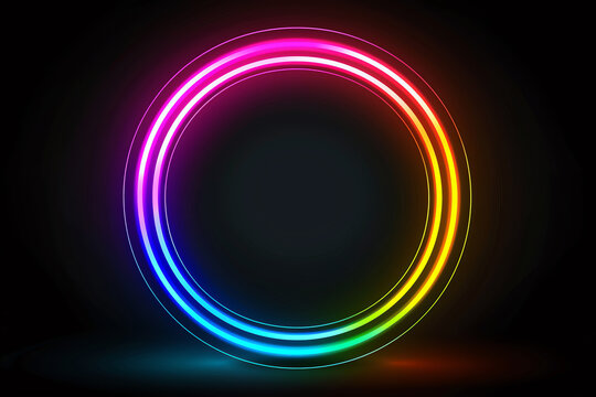 neon circle, AI generated