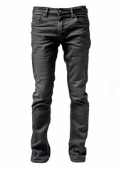 Slim fit jeans black grey color ghost mannequin concept isolated on white background