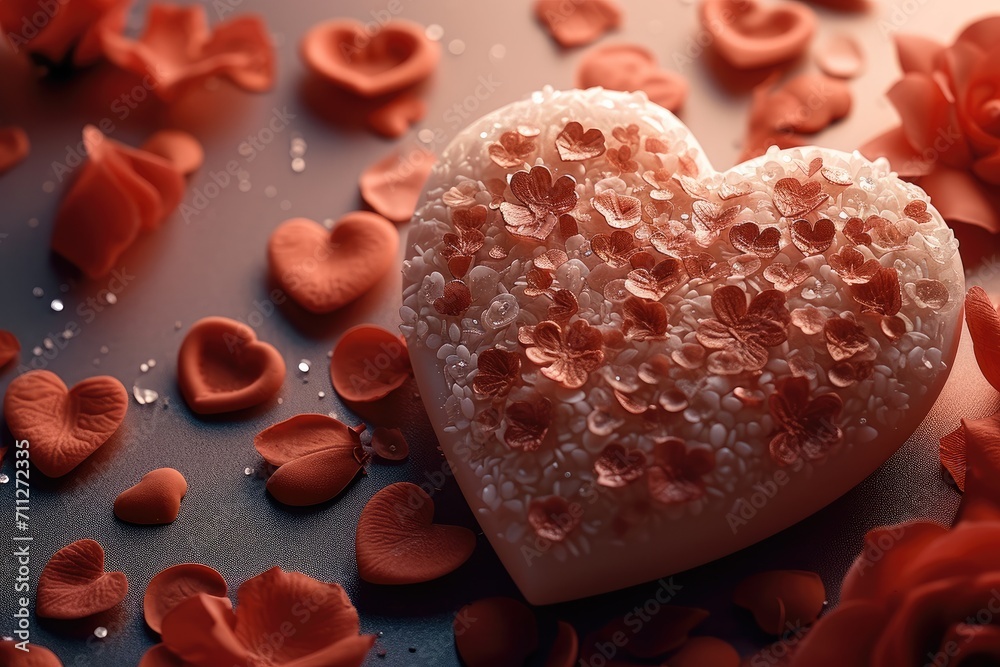 Poster decorative workpiece for congratulating on st. valentine's day. generative ai.