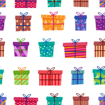 Seamless Gift wrap printable colorful illustration