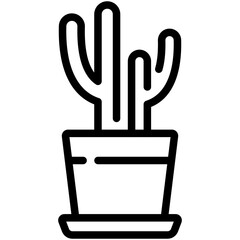 cactus line icon