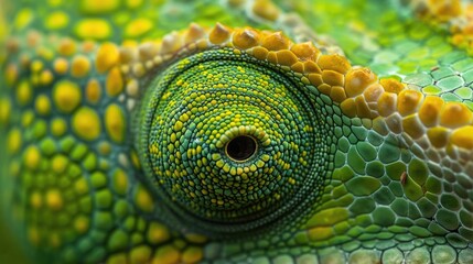 The texture of a chameleons skin up close small ps and ridges creating a perfect pattern that...