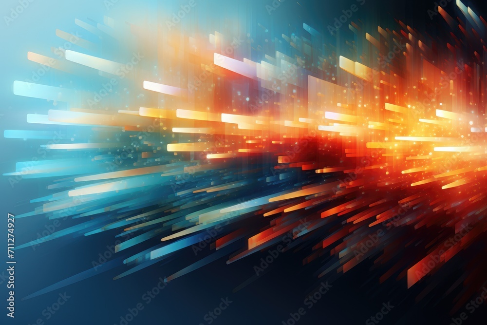 Poster a vibrant and captivating abstract image created by a harmonious combination of colorful lines and s