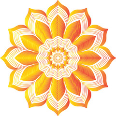 Circular flower mandala pattern for Henna, Mehndi, and Decoration. Decorative ornament in ethnic oriental style. Outline doodle hand draw vector illustration