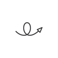 Swirling Arrow line icon