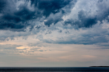 Fototapeta premium Landscape with sea and cloudy dramatic sky