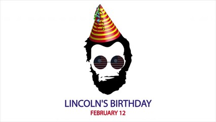 Abraham Lincoln Birthday president, art video illustration.