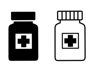 medicine bottle icon vector on white background