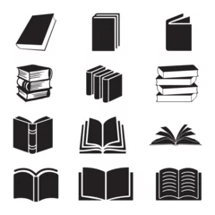 Fotobehang set of books icon silhouette vector eps  © sana