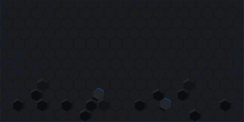 Cool Dark Abstract Seamless Futuristic Simple Hexagonal Gaming Cyber Vector Tech Background Template