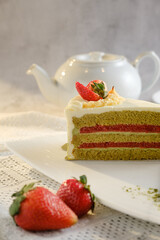 matcha strawberry cheesecake