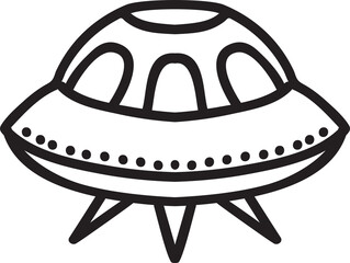 Flying saucer spacecraft isolated alien space ship