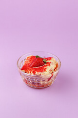 a piece of strawberry dessert on a plate