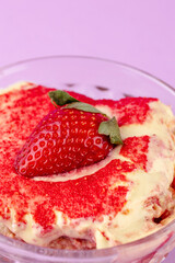 a piece of strawberry dessert on a plate