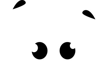 Black funny eyes, kawaii emotion vision look sight