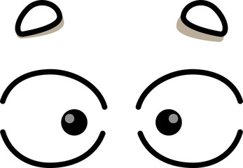 Surprised vision sight look, funny cartoon eyes