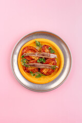 Spanish appetizer with anchovies, dried tomatoes