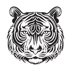 Tiger face silhouettes vector illustration