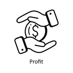 Profit vector  outline doodle Design illustration. Symbol on White background EPS 10 File