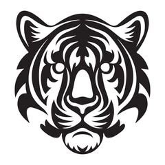 Tiger face silhouettes vector illustration