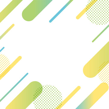 緑と黄色と青の斜めストライプフレーム