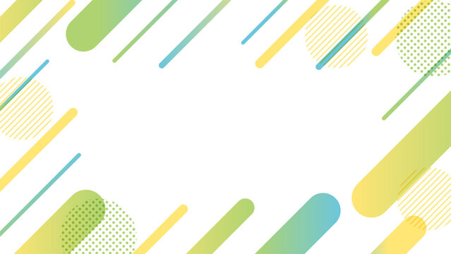 緑と黄色と青の斜めストライプフレーム
