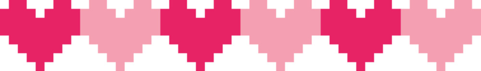 Obraz premium Heart Pixel Border Line Bar Frame Element.svg